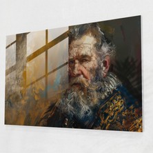 Painted Anarchy Cam Duvar Sanatı Regal Portre Rembrandt - Rembrandt, Rembrandt, Cam Duvar Sanatı, Cam Sanatı, 45X30