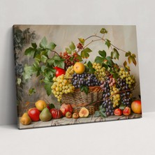 Painted Anarchy Neoklasizm Meyve Sepeti Duvar Süslemesi - Neoklasizm, Duvar Sanatı, Ev Dekorasyonu, Kanvas Tablo, 50X30