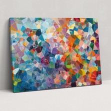 Painted Anarchy Soyut Geometrik Desenler Pointilizm Duvar Sanatı - Pointilizm, Duvar Dekorasyonu, Ev Dekorasyonu, Kanvas Tablo, 50X30