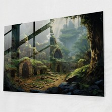 Painted Anarchy Mezolitik Peyzaj Cam Duvar Sanatı - Mezolitik, Mezolitik, Cam Sanatı, Duvar Dekorasyonu, 45X30