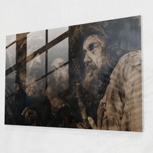 Rembrandt Cam Sanatı - Detaylı Gravür ve Gölgeleme - Rembrandt, Modern Sanat, Rembrandt, Cam Baskı, 45X30