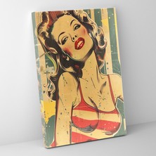 Painted Anarchy Popart Stili Pin-Up Kızı Duvar Tablosu - Popart, Kanvas Tablo, Ev Dekorasyonu, Duvar Süslemesi, 30X50