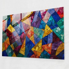 Painted Anarchy Noktacılık Cam Sanatı: Soyut Geometrik Şekiller - Noktacılık, Cam Sanatı, Modern Sanat, Cam Baskı, 45X30