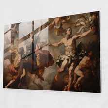 Painted Anarchy Michelangelo Cam Duvar Sanatı Barok Başyapıt - Michelangelo, Cam Duvar Sanatı, Duvar Dekorasyonu, Cam Sanatı, 45X30
