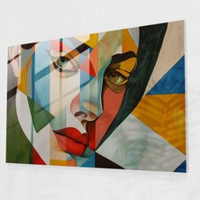 Painted Anarchy Pablo Picasso Cam Duvar Sanatı - Kübist Kadın Portresi - Pablo Picasso, Kübizm, Pablo Picasso, Portre, 45X30