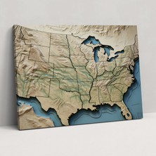 Painted Anarchy Amerika Birleşik Devletleri Haritası Duvar Dekorasyonu - Amerika Birleşik Devletleri Haritası, Ev Dekorasyonu, Amerika Birleşik Devletleri Haritası, Duvar Dekorasyonu, 50X30