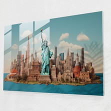 Painted Anarchy Amerika Birleşik Devletleri Haritası Cam Baskı - Amerika Birleşik Devletleri Haritası, Amerika Birleşik Devletleri Haritası, Ikonik Yerler, Kolaj Fotoğrafçılığı, 45X30