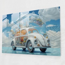 Gerçeküstü Volkswagen Beetle Cam Baskı - Volkswagen Beetle, Yaratıcı, Gerçeküstü, Duvar Süslemesi, 45X30