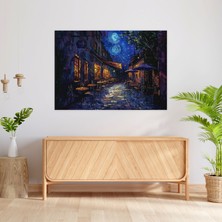Painted Anarchy Cafe Teras Gece Duvar Tablosu - Vincent Van Gogh, Duvar Sanatı, Kanvas Tablo, Ev Dekorasyonu, 50X30