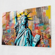 Painted Anarchy Amerika Haritası Cam Duvar Dekorasyonu - Amerika Birleşik Devletleri Haritası, Cam Sanatı, Cam Duvar Sanatı, Amerika Birleşik Devletleri Haritası, 45X30