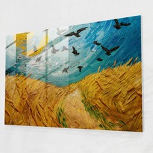 Painted Anarchy Vincent Van Gogh Cam Duvar Sanatı - Kargalı Buğday Tarlası - Vincent Van Gogh, Duvar Dekorasyonu, Cam Sanatı, Modern Sanat, 45X30