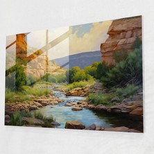 Painted Anarchy Amerika Birleşik Devletleri Haritası Cam Baskı - Amerika Birleşik Devletleri Haritası, Canlı Fırça Darbeleri, Cam Sanatı, Doğanın Güzelliği, 45X30