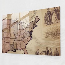 Painted Anarchy Amerika Birleşik Devletleri Haritası Cam Baskı - Amerika Birleşik Devletleri Haritası, Cam Baskı, Duvar Dekorasyonu, Ev Dekorasyonu, 45X30