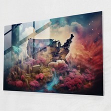 Painted Anarchy Amerika Birleşik Devletleri Haritası Cam Sanatsal Baskı - Amerika Birleşik Devletleri Haritası, Duvar Dekorasyonu, Rüya Gibi Sahne, Cam Sanatı, 45X30
