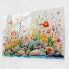 Painted Anarchy Zen Bahçesi Kaprisli Cam Baskı - Zen Bahçesi, Kaprisli Suluboya Illüstrasyon, Duvar Dekorasyonu, Cam Duvar Sanatı, 45X30