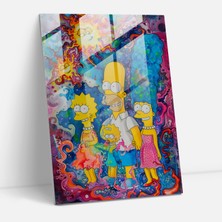 Painted Anarchy Simpsons Cam Baskı - Simpsonlar, Parlak Renkler, Suluboya Resim, Cam Sanatı, 30X45