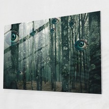 Painted Anarchy Esrarengiz Gözler Orman Cam Baskı - Sürrealizm Sanatı, Sürrealizm Sanatı, Cam Sanatı, Cam Baskı, 45X30