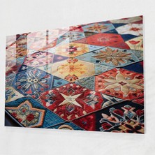 Painted Anarchy Türk Füzyon Cam Duvar Sanatı - Türk Halısı, Ev Dekorasyonu, Modern Sanat, Geometrik Şekiller, 45X30