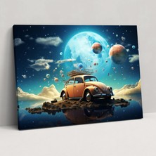 Painted Anarchy Volkswagen Beetle Kanvas Tablo - Volkswagen Beetle, Hayal Gücü, Kaprisli, Duvar Dekorasyonu, 50X30
