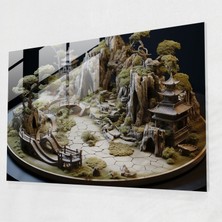 Painted Anarchy Karmaşık Zen Bahçesi Cam Duvar Dekorasyonu - Zen Bahçesi, Sakinlik, Heykel Sanat Eseri, Cam Sanatı, 45X30