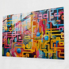 Painted Anarchy Renkli Zen Bahçesi Cam Duvar Sanatı - Zen Bahçesi, Modern Sanat, Canlı, Zen Bahçesi, 45X30