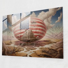 Painted Anarchy Amerika Birleşik Devletleri Haritası Ev Dekorasyonu - Amerika Birleşik Devletleri Haritası, Büyüleyici Detaylar, Cam Sanatı, Ev Dekorasyonu, 45X30