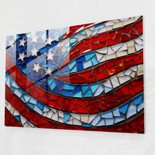 Painted Anarchy Amerika Birleşik Devletleri Haritası Cam Duvar Tablosu - Amerika Birleşik Devletleri Haritası, Cam Baskı, Duvar Dekorasyonu, Cam Sanatı, 45X30