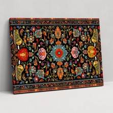 Painted Anarchy Türk Halı Desenli Vintage Kanvas Tablo - Türk Halısı, Duvar Dekorasyonu, Vintage, Kanvas Tablo, 50X30