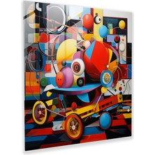 Painted Anarchy Anaokulu Cam Baskı - Soyut Oyuncak Koleksiyonu - Anaokulu, Cam Sanatı, Cam Baskı, Anaokulu Teması, 30X30