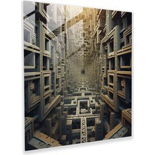 Painted Anarchy Geometrik Cam Baskı - Optik Illüzyon Lenticular Art - Lenticular, Shifting, Lenticular, Cam Duvar Sanatı, 30X30