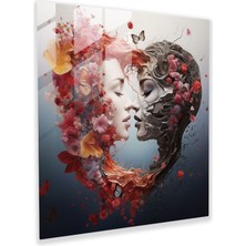 Painted Anarchy Rüya Gibi Birleştirme Cam Baskı - Öpücük, Ev Dekorasyonu, Cam Baskı, Modern Sanat, 30X30