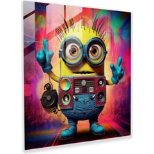 Painted Anarchy Retro Minion Cam Baskı - Minyonlar, Minyonlar, Cam Sanatı, Retro Poster, 30X30