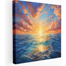 Painted Anarchy Motivasyonel Kanvas Tablo - Gündoğumu Okyanus Duvar Tablosu - Motivasyonel, Huzur, Duvar Sanatı, Okyanus, 30X30