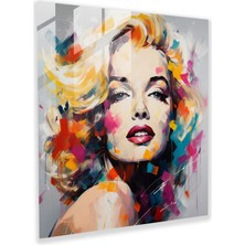Painted Anarchy Soyut Ekspresyonist Marilyn Monroe Cam Baskı - Marilyn Monroe, Cam Sanatı, Cam Duvar Sanatı, Ev Dekorasyonu, 30X30