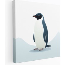 Painted Anarchy Minimalist Penguen Kanvas Tablo - Zarif Solo Penguen - Penguen, Minimalist Illüstrasyon, Kanvas Tablo, Ev Dekorasyonu, 30X30