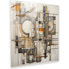 Painted Anarchy Nötr Geometrik Cam Baskı - Nötr, Şekiller, Duvar Dekorasyonu, Ev Dekorasyonu, 30X30
