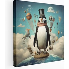 Painted Anarchy Penguen Duvar Tablosu - Gerçeküstü Göksel Penguen - Penguen, Kanvas, Gerçeküstü Dijital Kolaj, Duvar Sanatı, 30X30