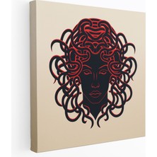 Painted Anarchy Medusa Geometrik Tablo - Medusa, Ev Dekorasyonu, Kanvas Tablo, Gizemli Tablo, 30X30
