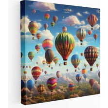 Painted Anarchy Çocuk Odası Duvar Sanatı: Renkli Sıcak Hava Balonları - Çocuk Odası, Duvar Sanatı, Ev Dekorasyonu, Retro Vibes, 30X30