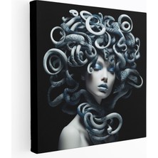 Painted Anarchy Medusa Kanvas Tablo - Medusa, Kanvas Tablo, Karma Desenli, Yılan Saçı, 30X30