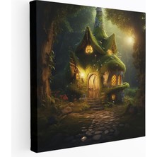 Painted Anarchy Yosun Duvar Sanatı - Masallardan Esinlenen Kır Evi Kanvas Tablo - Yosun, Yosun Duvar Sanatı, Kanvas Tablo, Ev Dekorasyonu, 30X30