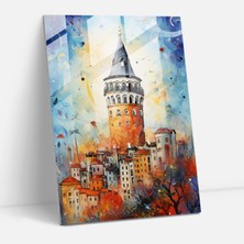 Painted Anarchy Galata Kulesi Cam Sanatı - Galata Kulesi, Cam Duvar Sanatı, Ev Dekorasyonu, Karma Teknik Sanat Eseri, 30X45