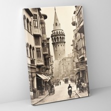Galata Kulesi Duvar Tablosu - Galata Kulesi, Kanvas Tablo, Vintage Siyah Beyaz Fotoğraf, Galata Kulesi, 30X50