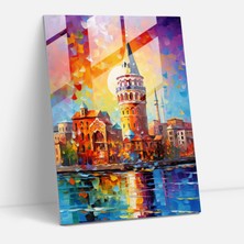 Painted Anarchy Galata Kulesi Pop Art Cam Baskı - Galata Kulesi, Cam Duvar Sanatı, Cam Sanatı, Duvar Dekorasyonu, 30X45