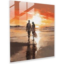 Painted Anarchy Sandy Beach Romance Cam Baskı - Romantik, Sandy Beach, Ev Dekorasyonu, Kroki, 30X30