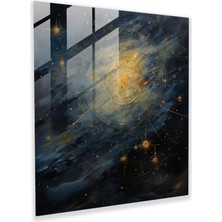 Painted Anarchy Rüya Gibi Yıldız Haritası Cam Baskı - Yıldız Haritası, Modern Sanat, Narin Fırça Darbeleri, Duvar Dekorasyonu, 30X30