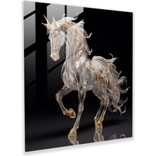 Painted Anarchy Gerçekçi Tek Boynuzlu At Cam Duvar Sanatı - Tek Boynuzlu At, Duvar Dekorasyonu, Güzellik, Yetenekli Zanaatkarlar, 30X30