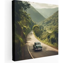 Painted Anarchy Eski Model Araba Kanvas Tablo - Retro, Dolambaçlı Yol, Ev Dekorasyonu, Kanvas Tablo, 30X30