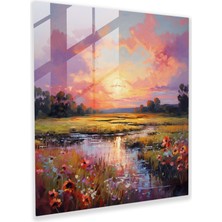 Painted Anarchy Serene Sunrise Cam Baskı - Gündoğumu, Yağlıboya Tablo, Ev Dekorasyonu, Modern Sanat, 30X30