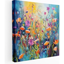Painted Anarchy Kır Çiçeği Kanvas Tablo - Soyut Duvar Tablosu - Kır Çiçeği, Hareket, Soyut Sanat Çalışması, Kır Çiçeği, 30X30